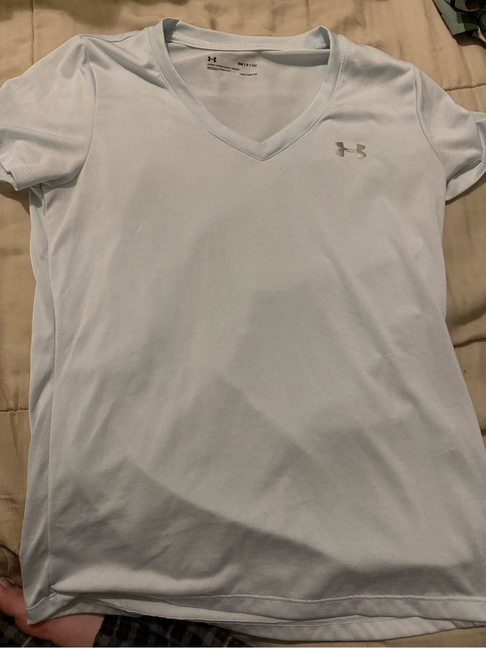 Under Armour Women's Pale Blue V-Neck Performance Tee